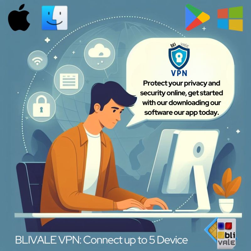 blivale_image_vpn_Connect up to 5 Device BLIVALE | International eSIM and SIM Card for trips abroad